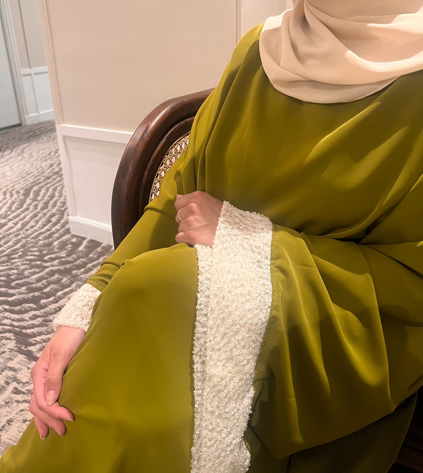 Abaya Emeraude - Manches Perles